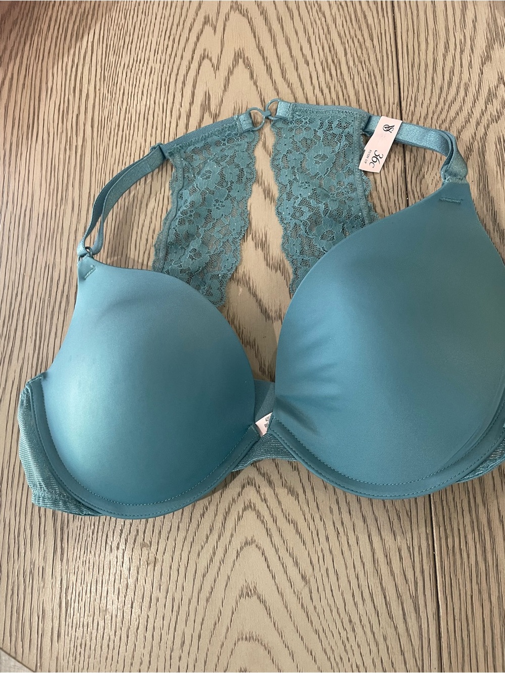 Victoria's Secret Teal Lace-Racerback T-Shirt Bra